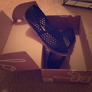 NWT Loeffer Randal black cut out espadrilles 7.5